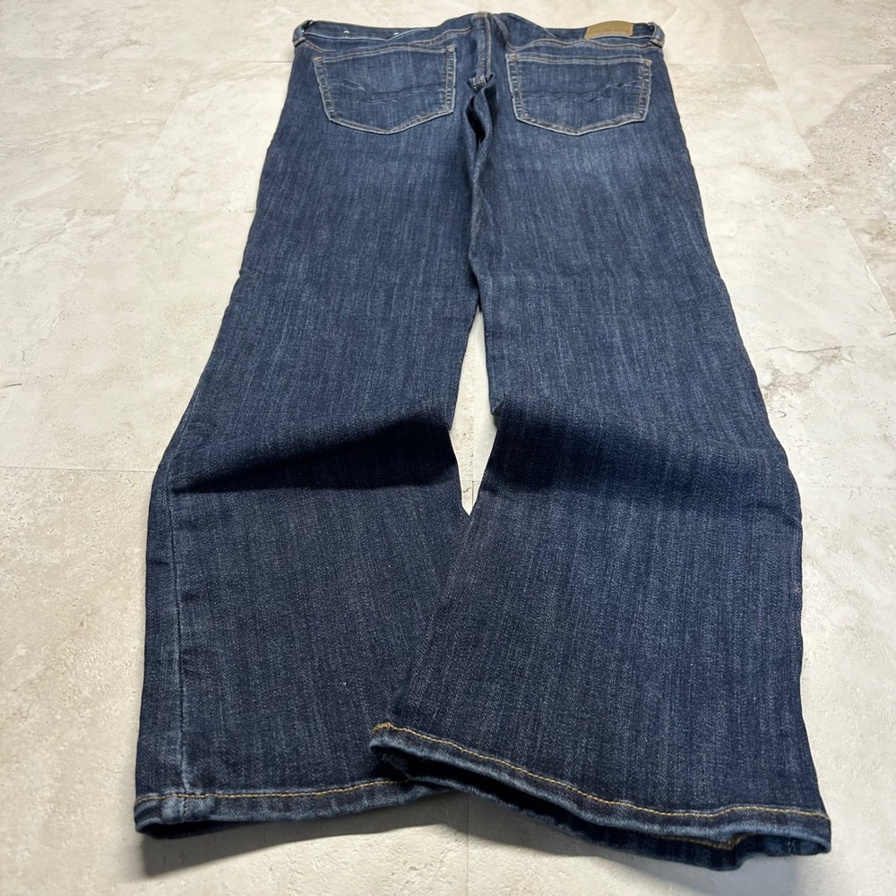 American Eagle Skinny Kick Boot Jeans Dark Wash Womens 10 X-Short Stretch Denim